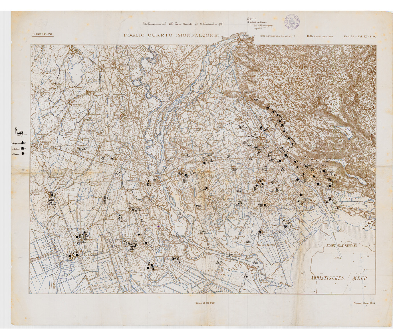 (N:34861) FOGLIO QUARTO MONFALCONE (SE008574) Carte e stampe antiche: riproduzione a colori su carta (formato A1)