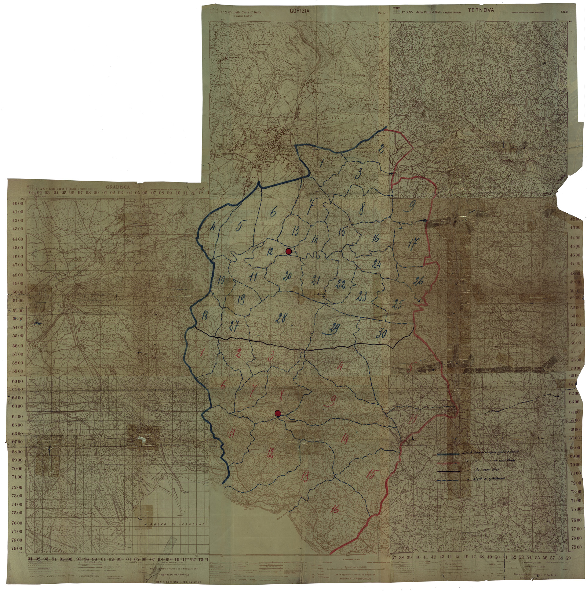 (N:34865) GRADISCA GORIZIA TERNONA (SE008579) Carte e stampe antiche: riproduzione a colori su carta (formato A1)
