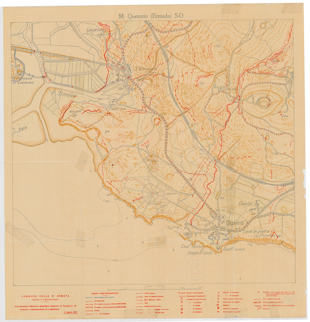 (N:34888) MONTE QUERCETO ERMADA - S.O. (SE008604) Carte e stampe antiche: riproduzione a colori su carta (formato A1)