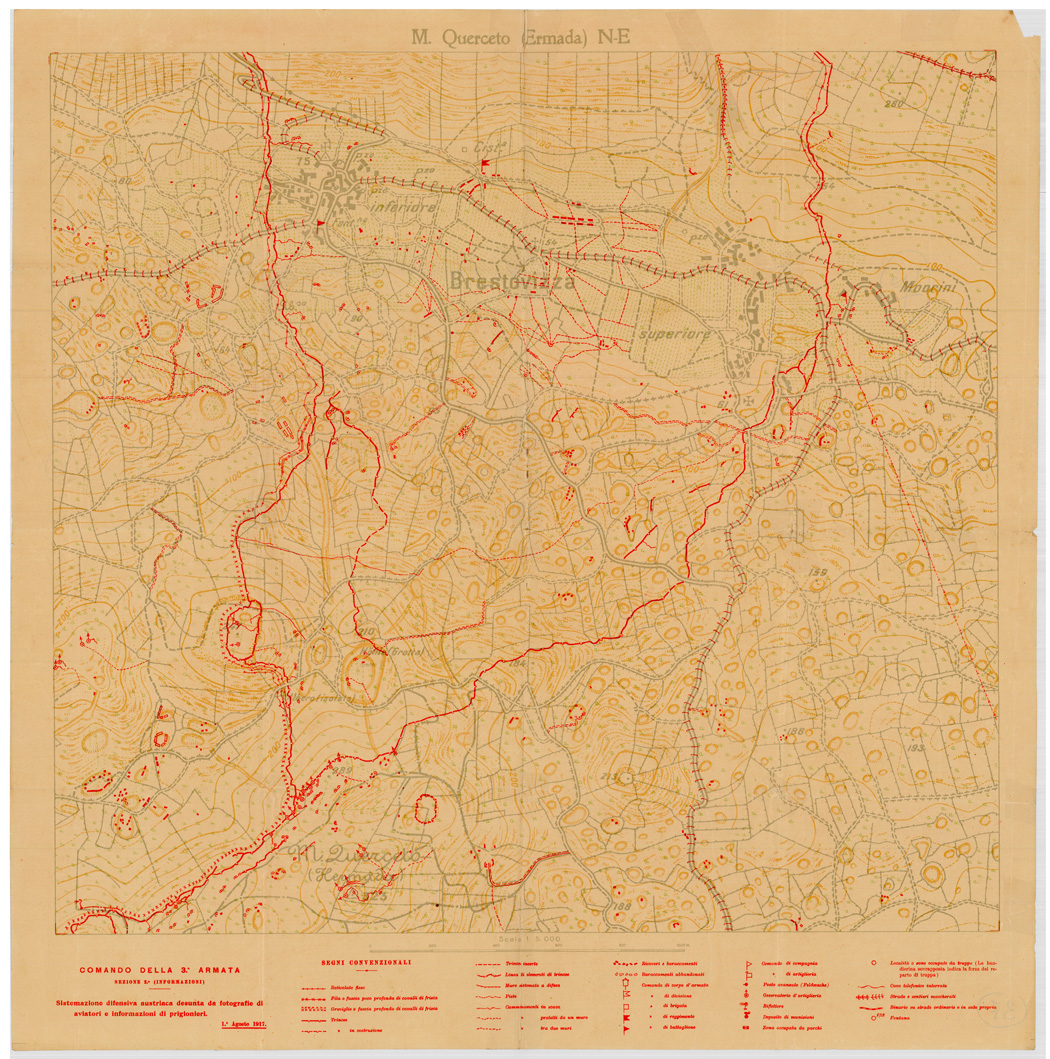 (N:34907) MONTE QUERCETO ERMADA - N.E. (SE008624) Carte e stampe antiche: riproduzione a colori su carta (formato A1)
