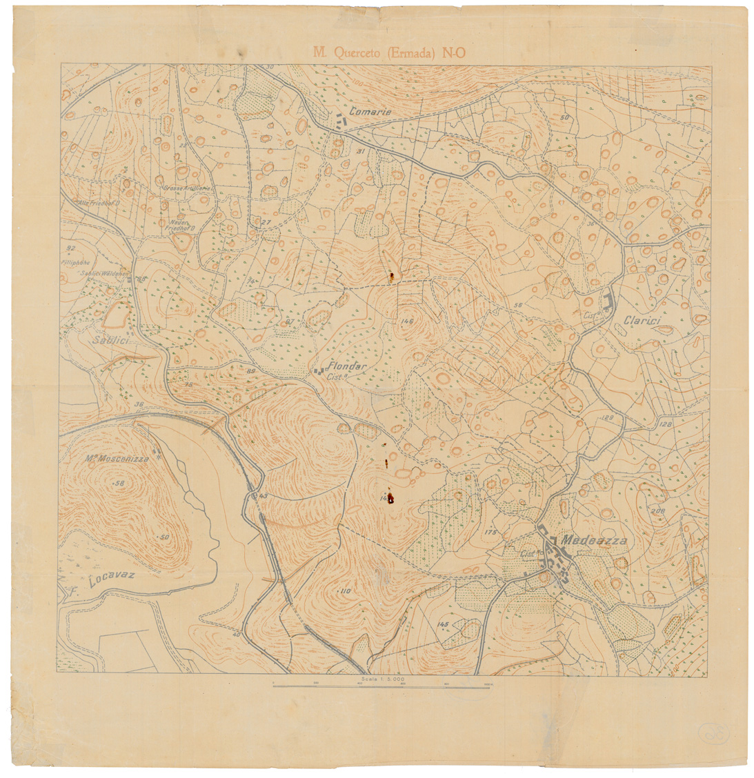 (N:34914) MONTE QUERCETO ERMADA N O (SE008631) Carte e stampe antiche: riproduzione a colori su carta (formato A1)