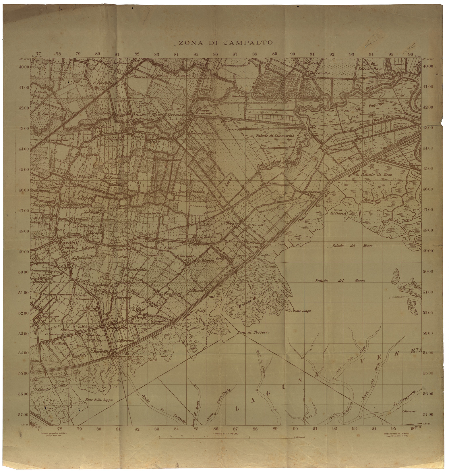 (N:34915) ZONA DI CAMPALTO (SE008632) Carte e stampe antiche: riproduzione a colori su carta (formato A1)