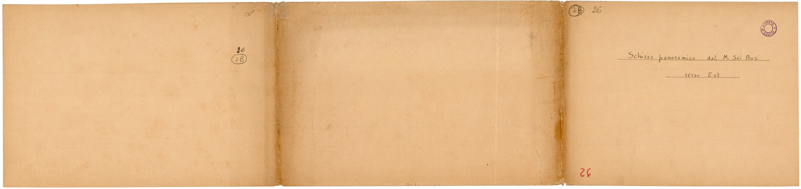(N:34943) SCHIZZO PANORAMICO DAL MONTE SEI BUSI (fronte e retro) (SE008666, SE008667) Carte e stampe antiche: riproduzione a colori su carta (formato A1)