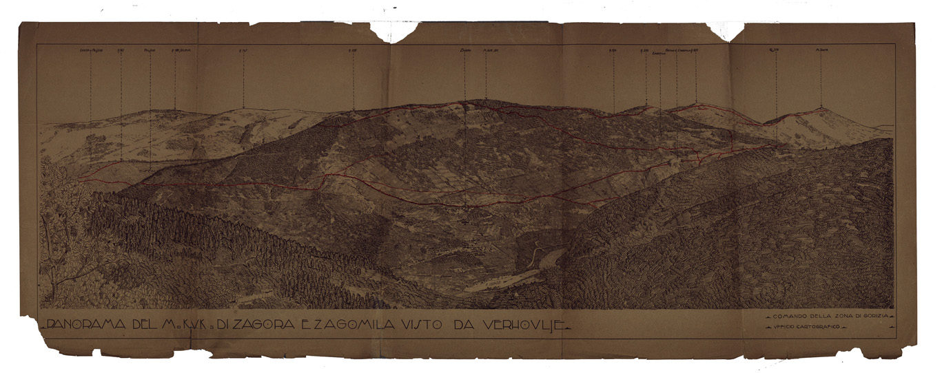 (N:34991) PANORAMA DEL MONTE DI ZAGORA E ZAGOMILA VISTO DA VERHOVLJE (SE008685) Carte e stampe antiche: riproduzione a colori su carta (formato A1)