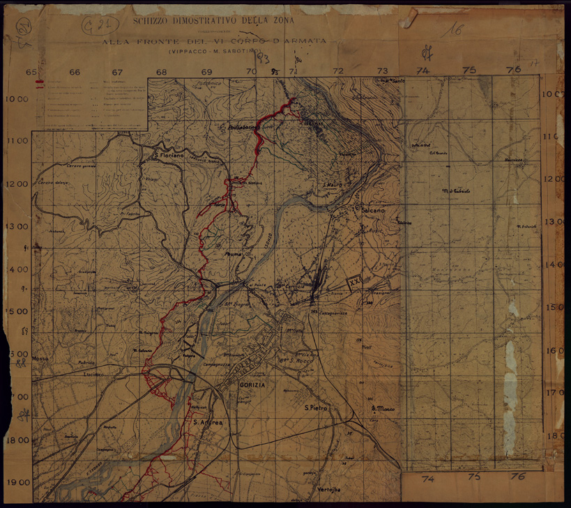 (N:34993) VIPPACCO MONTE SABOTINO (SE008687) Carte e stampe antiche: riproduzione a colori su carta (formato A1)