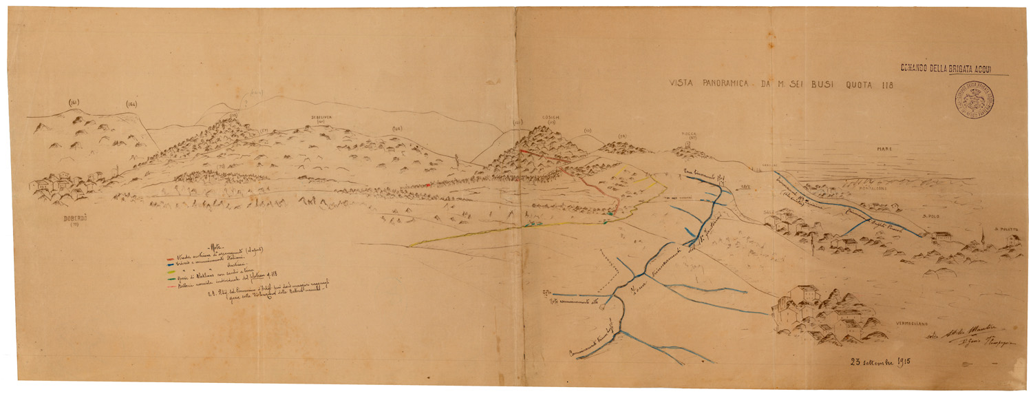 (N:35001) SCHIZZO PANORAMICO DAL MONTE SEI BUSI (SE008701, SE008702) Carte e stampe antiche: riproduzione a colori su carta (formato A1)