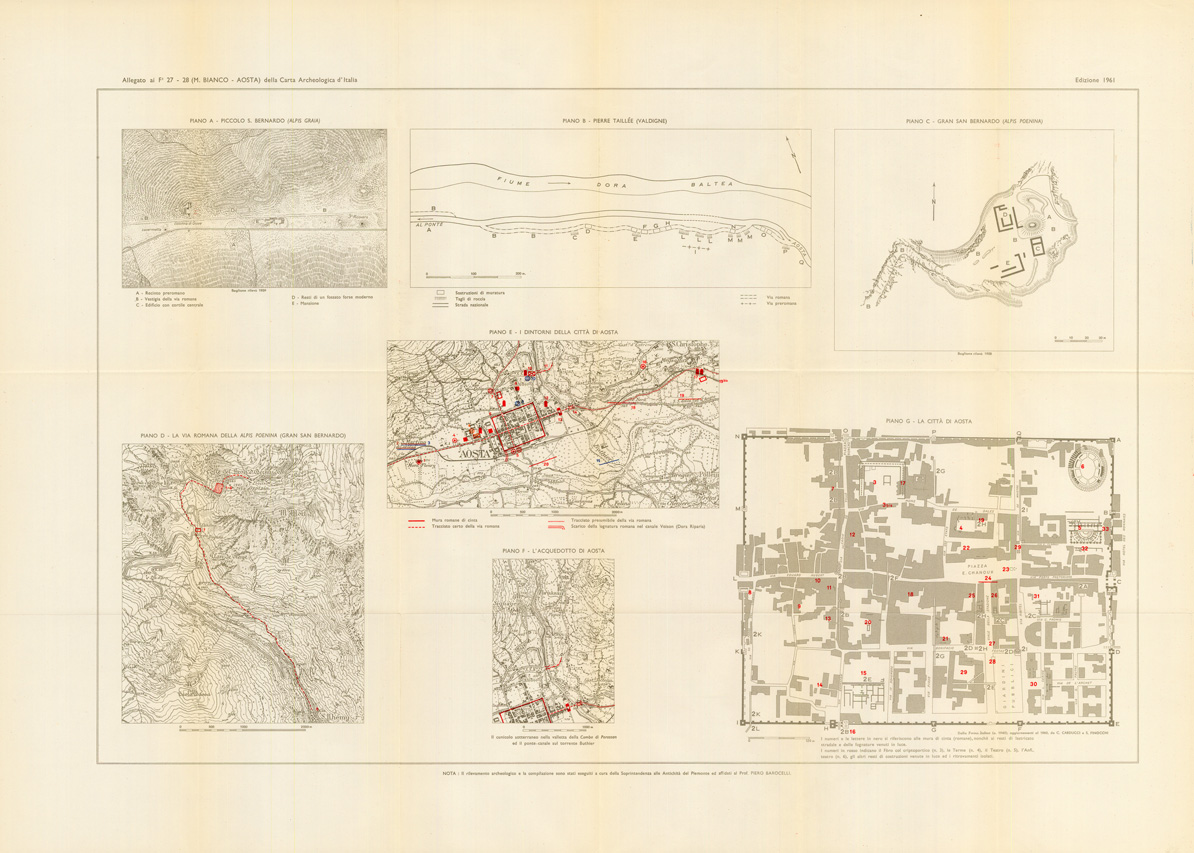 (N:35473) EDIZIONE ARCHEOLOGICA DELLA CARTA D'ITALIA ALLEGATO AL FOGLIO 027-028 M. BIANCO-AOSTA (SE008726) Carte e stampe antiche: riproduzione a colori su carta (formato A1)