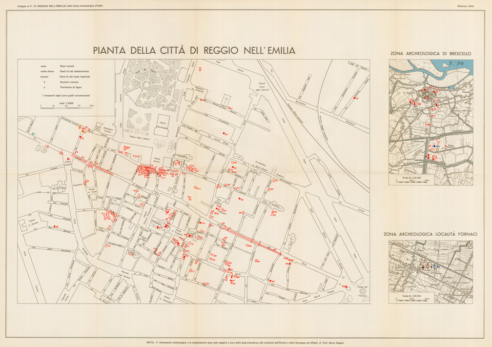 (N:35507) EDIZIONE ARCHEOLOGICA DELLA CARTA D'ITALIA ALLEGATO AL FOGLIO 074 (SE008752) Carte e stampe antiche: riproduzione a colori su carta (formato A1)