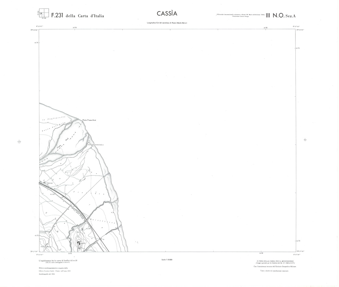 (N:35994) CALABRIA  FOGLIO 231 III NO SEZ A CASSIA (SE008816) Carte e stampe antiche: riproduzione a colori su carta (formato A1)
