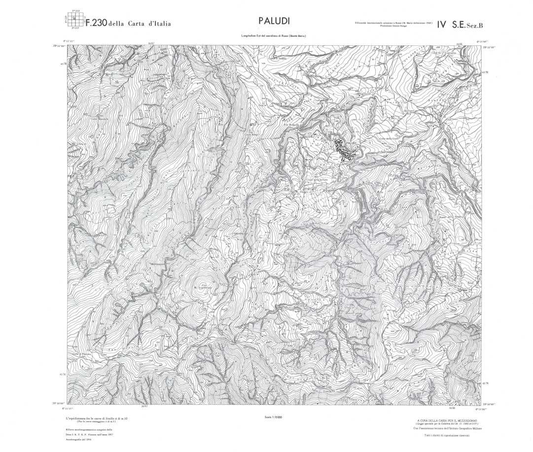 (N:36012) CALABRIA  FOGLIO 230 IV SE SEZ B PALUDI (SE008834) Carte e stampe antiche: riproduzione a colori su carta (formato A1)