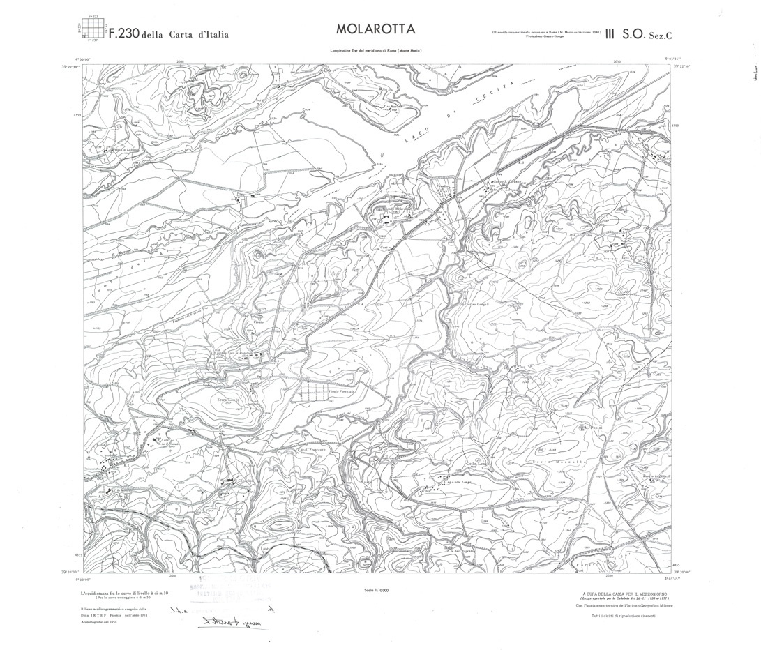 (N:36021) CALABRIA  FOGLIO 230 III SO SEZ C MOLAROTTA (SE008843) Carte e stampe antiche: riproduzione a colori su carta (formato A1)