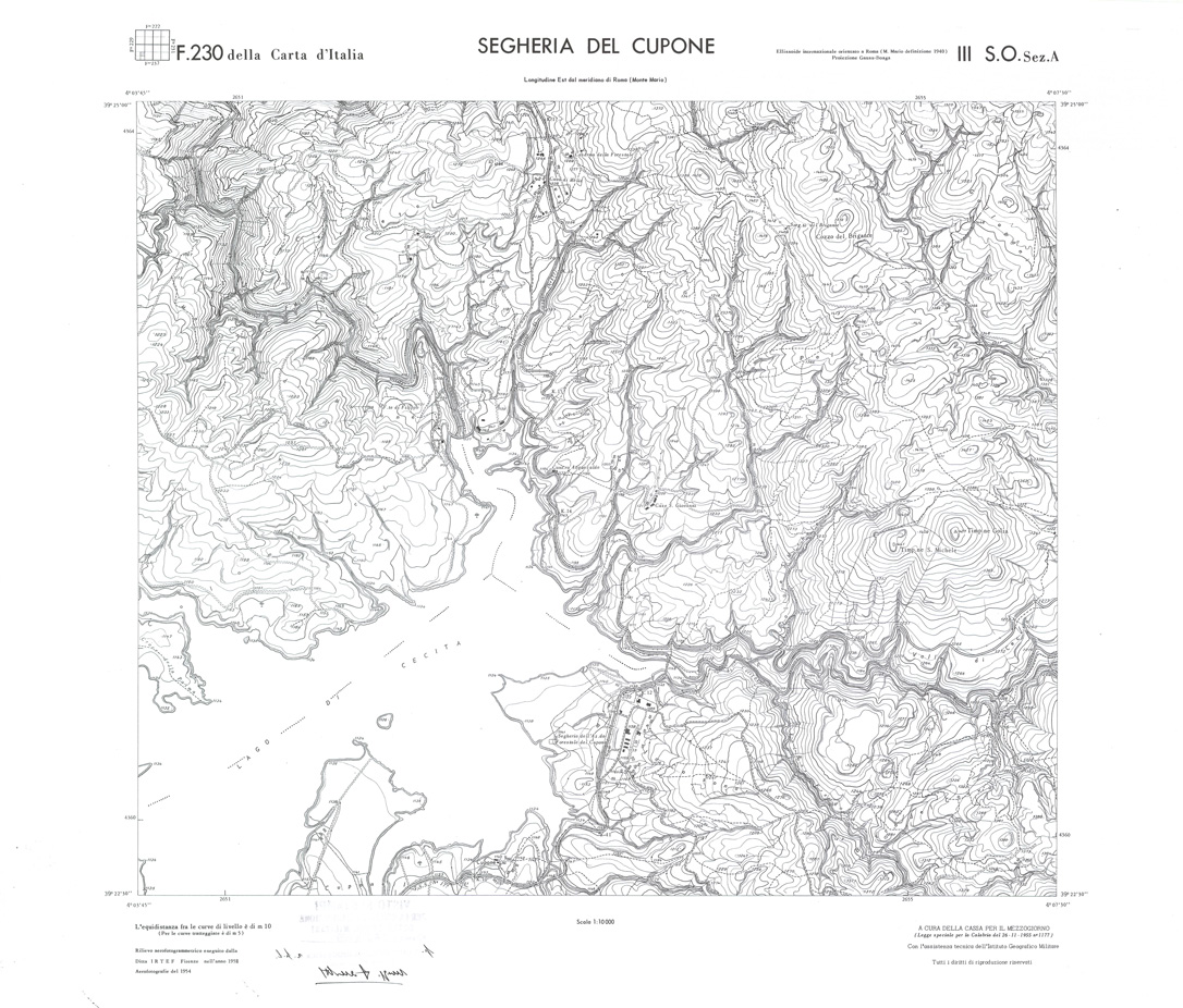 (N:36023) CALABRIA  FOGLIO 230 III SO SEZ A SEGHERIA DEL CUPONE (SE008845) Carte e stampe antiche: riproduzione a colori su carta (formato A1)