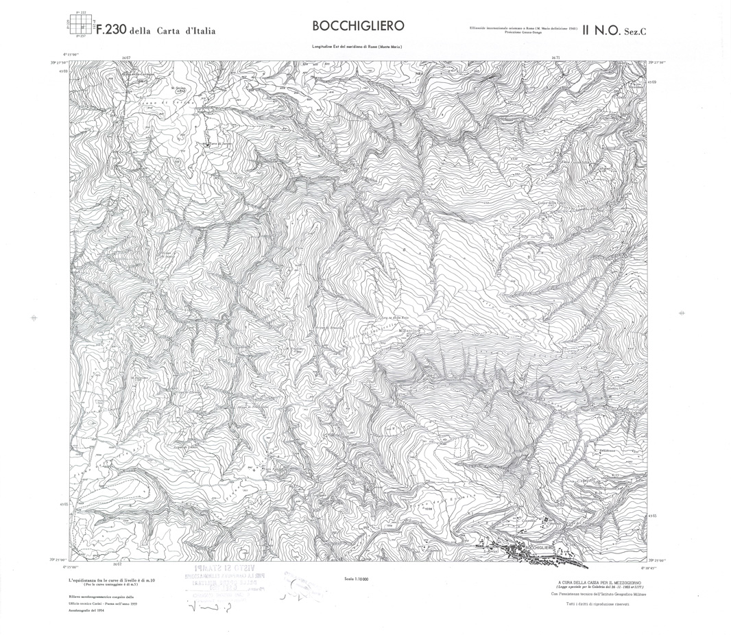 (N:36033) CALABRIA  FOGLIO 230 II NO SEZ C BOCCHIGLIERO (SE008855) Carte e stampe antiche: riproduzione a colori su carta (formato A1)