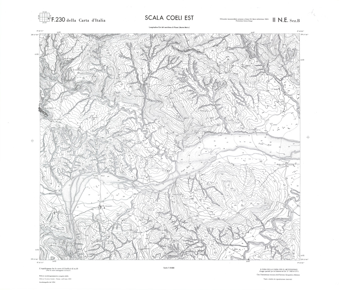 (N:36046) CALABRIA  FOGLIO 230 II NE SEZ B SCALA COELI EST (SE008868) Carte e stampe antiche: riproduzione a colori su carta (formato A1)