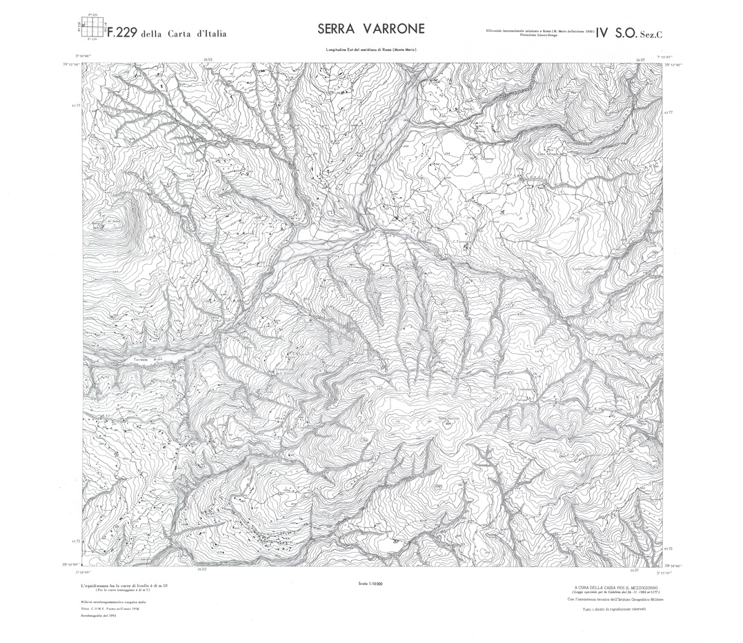 (N:36064) CALABRIA  FOGLIO 229 IV SO SEZ C SERRA VARRONE (SE008885) Carte e stampe antiche: riproduzione a colori su carta (formato A1)