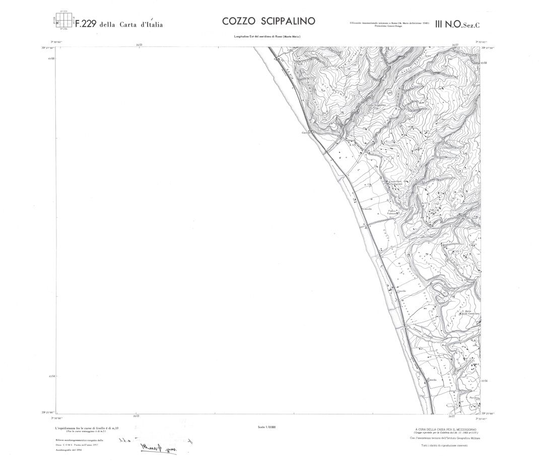 (N:36075) CALABRIA  FOGLIO 229 III NO SEZ C COZZO SCIPPALINO (SE008896) Carte e stampe antiche: riproduzione a colori su carta (formato A1)