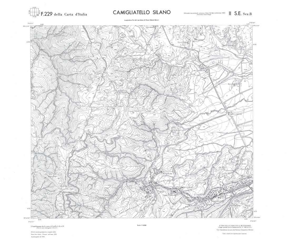 (N:36098) CALABRIA  FOGLIO 229 II SE SEZ B CAMIGLIATELLO SILANO (SE008919) Carte e stampe antiche: riproduzione a colori su carta (formato A1)