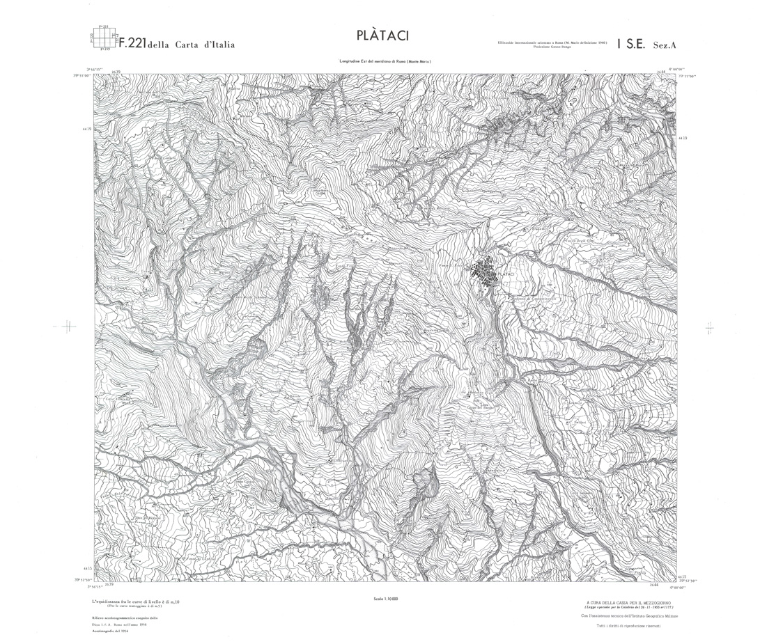 (N:36202) CALABRIA  FOGLIO 221 I SE SEZ A PLATACI (SE009023) Carte e stampe antiche: riproduzione a colori su carta (formato A1)