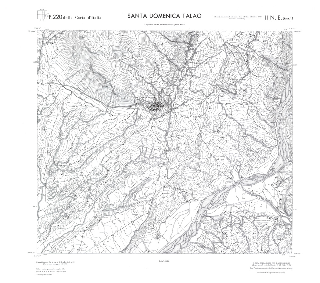(N:36215) CALABRIA  FOGLIO 220 II NE SEZ D SANTA DOMENICA TALAO (SE009036) Carte e stampe antiche: riproduzione a colori su carta (formato A1)
