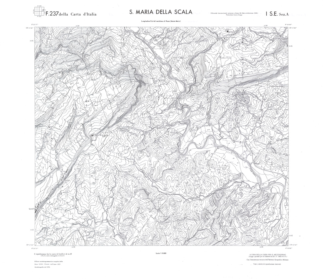 (N:36256) CALABRIA  FOGLIO 237 I SE SEZ A S. MARIA DELLA SCALA (SE009073) Carte e stampe antiche: riproduzione a colori su carta (formato A1)