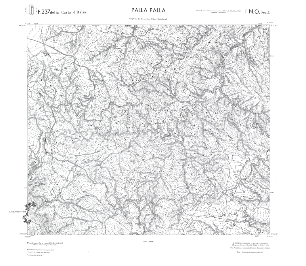 (N:36264) CALABRIA  FOGLIO 237 I NO SEZ C PALLA PALLA (SE009081) Carte e stampe antiche: riproduzione a colori su carta (formato A1)
