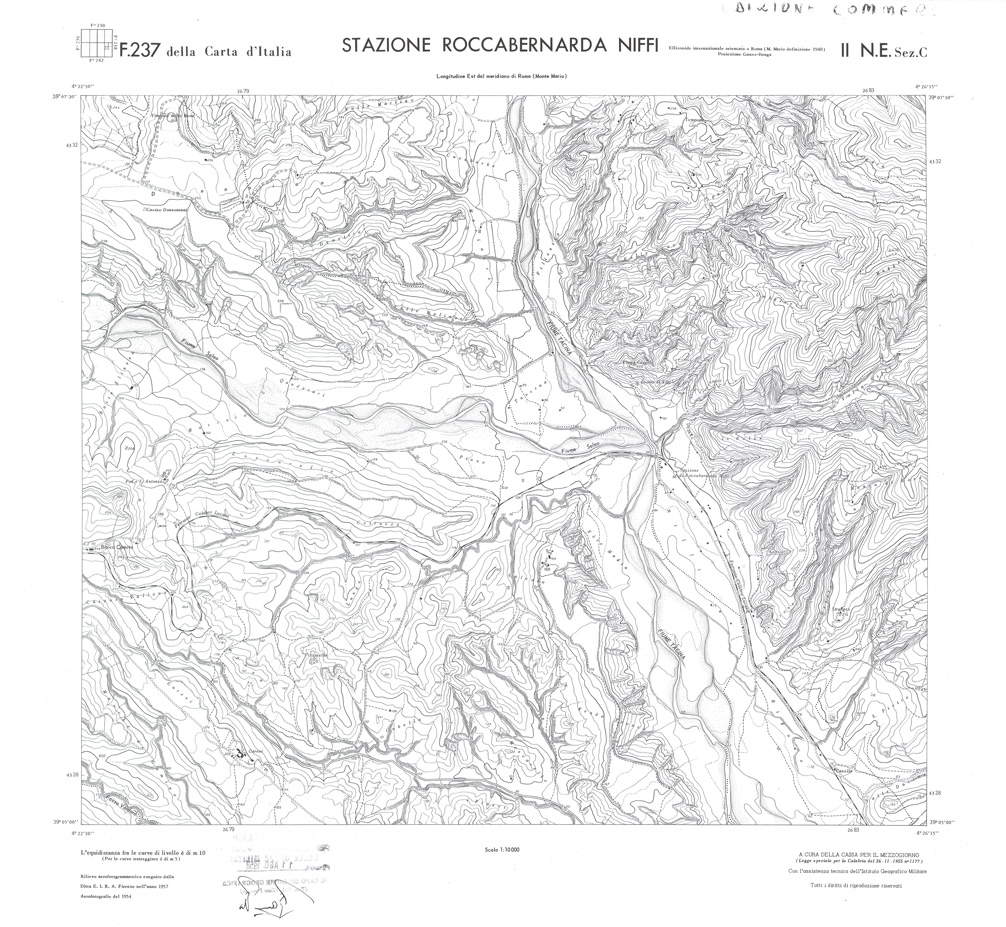 (N:36268) CALABRIA  FOGLIO 237 II NE SEZ C STAZIONE ROCCABERNARDA NIFFI (SE009085) Carte e stampe antiche: riproduzione a colori su carta (formato A1)