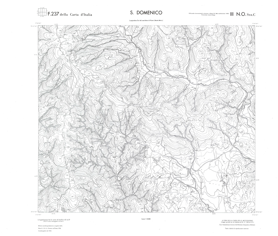 (N:36296) CALABRIA  FOGLIO 237 III NO SEZ C S.DOMENICO (SE009113) Carte e stampe antiche: riproduzione a colori su carta (formato A1)