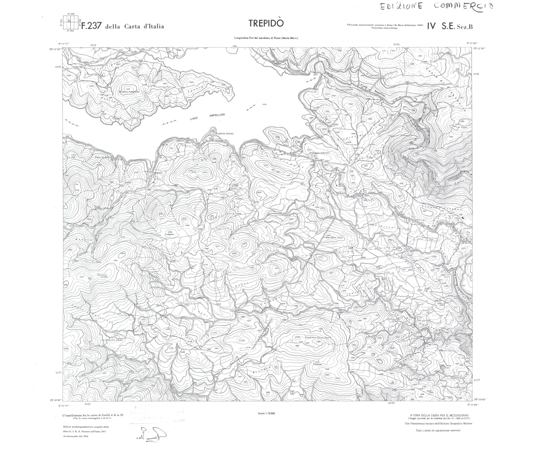 (N:36303) CALABRIA  FOGLIO 237 IV SE SEZ B TREPIDO (SE009120) Carte e stampe antiche: riproduzione a colori su carta (formato A1)