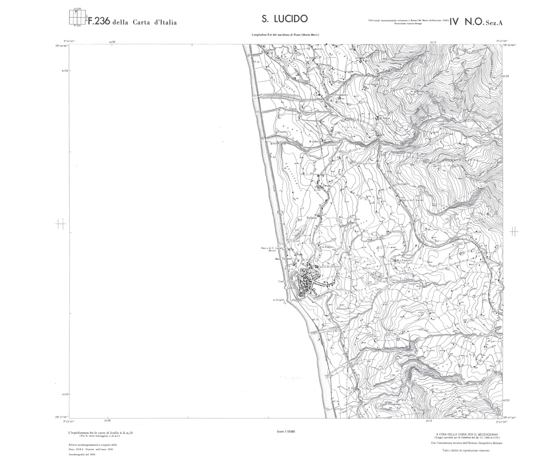 (N:36325) CALABRIA  FOGLIO 236 IV NO SEZ A S. LUCIDO (SE009142) Carte e stampe antiche: riproduzione a colori su carta (formato A1)