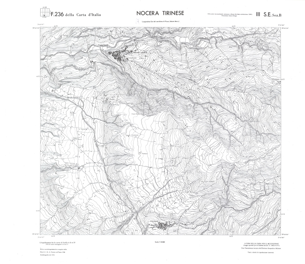 (N:36328) CALABRIA  FOGLIO 236 III SE SEZ B NOCERA TIRINESE (SE009145) Carte e stampe antiche: riproduzione a colori su carta (formato A1)