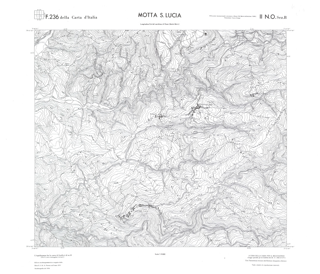 (N:36352) CALABRIA  FOGLIO 236 II NO SEZ B MOTTA S. LUCIA (SE009153) Carte e stampe antiche: riproduzione a colori su carta (formato A1)