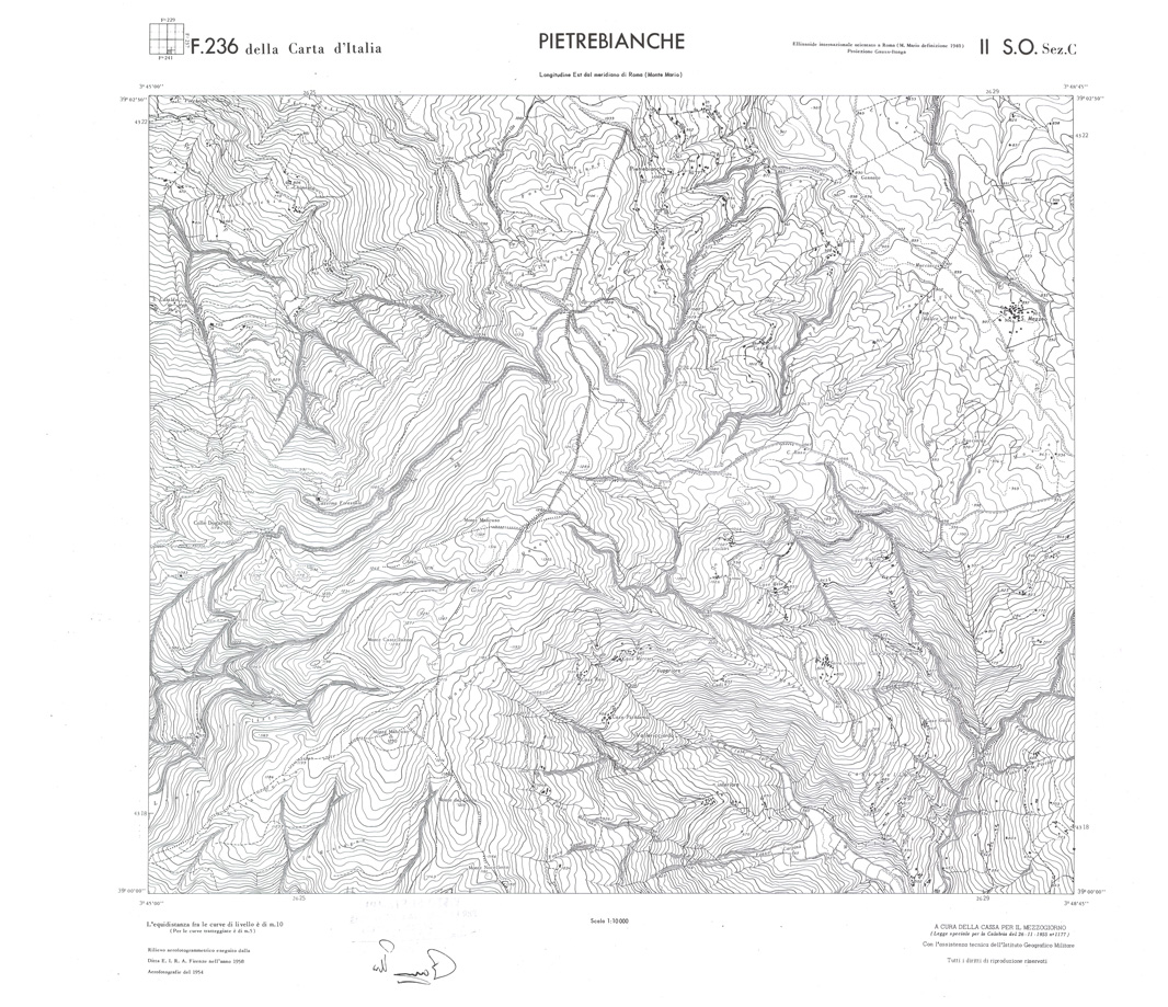 (N:36357) CALABRIA  FOGLIO 236 II SO SEZ C PIETREBIANCHE (SE009156) Carte e stampe antiche: riproduzione a colori su carta (formato A1)