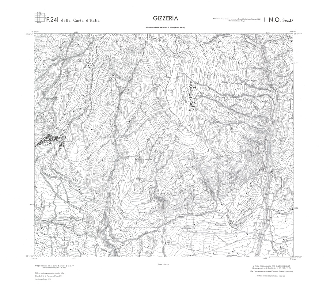 (N:36442) CALABRIA  FOGLIO 241 I NO SEZ D GIZZERIA (SE009220) Carte e stampe antiche: riproduzione a colori su carta (formato A1)