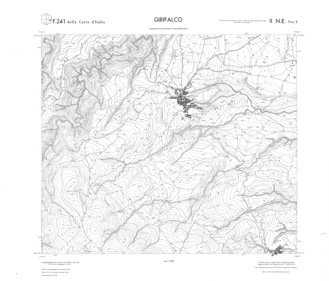 (N:36456) CALABRIA  FOGLIO 241 II NE SEZ A GIRIFALCO (SE009228) Carte e stampe antiche: riproduzione a colori su carta (formato A1)
