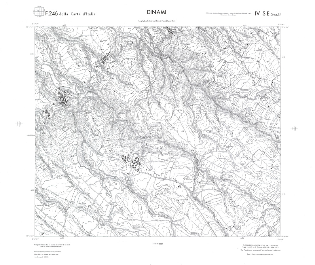 (N:36657) CALABRIA  FOGLIO 246 IV SE SEZ B DINAMI (SE009416) Carte e stampe antiche: riproduzione a colori su carta (formato A1)