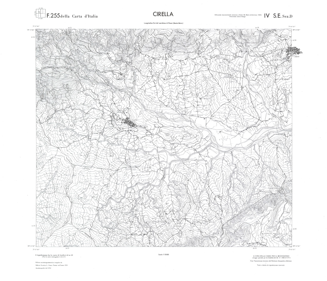(N:36699) CALABRIA  FOGLIO 255 IV SE SEZ D CIRELLA (SE009458) Carte e stampe antiche: riproduzione a colori su carta (formato A1)