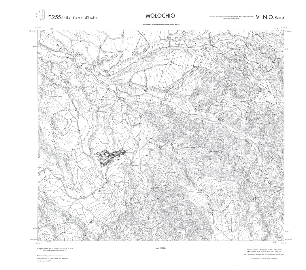 (N:36703) CALABRIA  FOGLIO 255 IV NO SEZ A MOLOCHIO (SE009463) Carte e stampe antiche: riproduzione a colori su carta (formato A1)