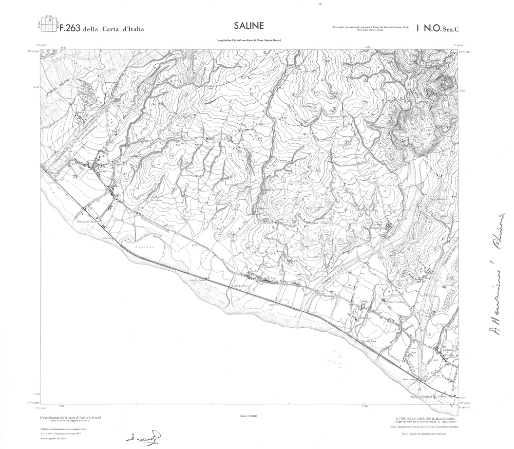 (N:36713) CALABRIA  FOGLIO 263 I NO  SEZ C SALINE (SE009473) Carte e stampe antiche: riproduzione a colori su carta (formato A1)