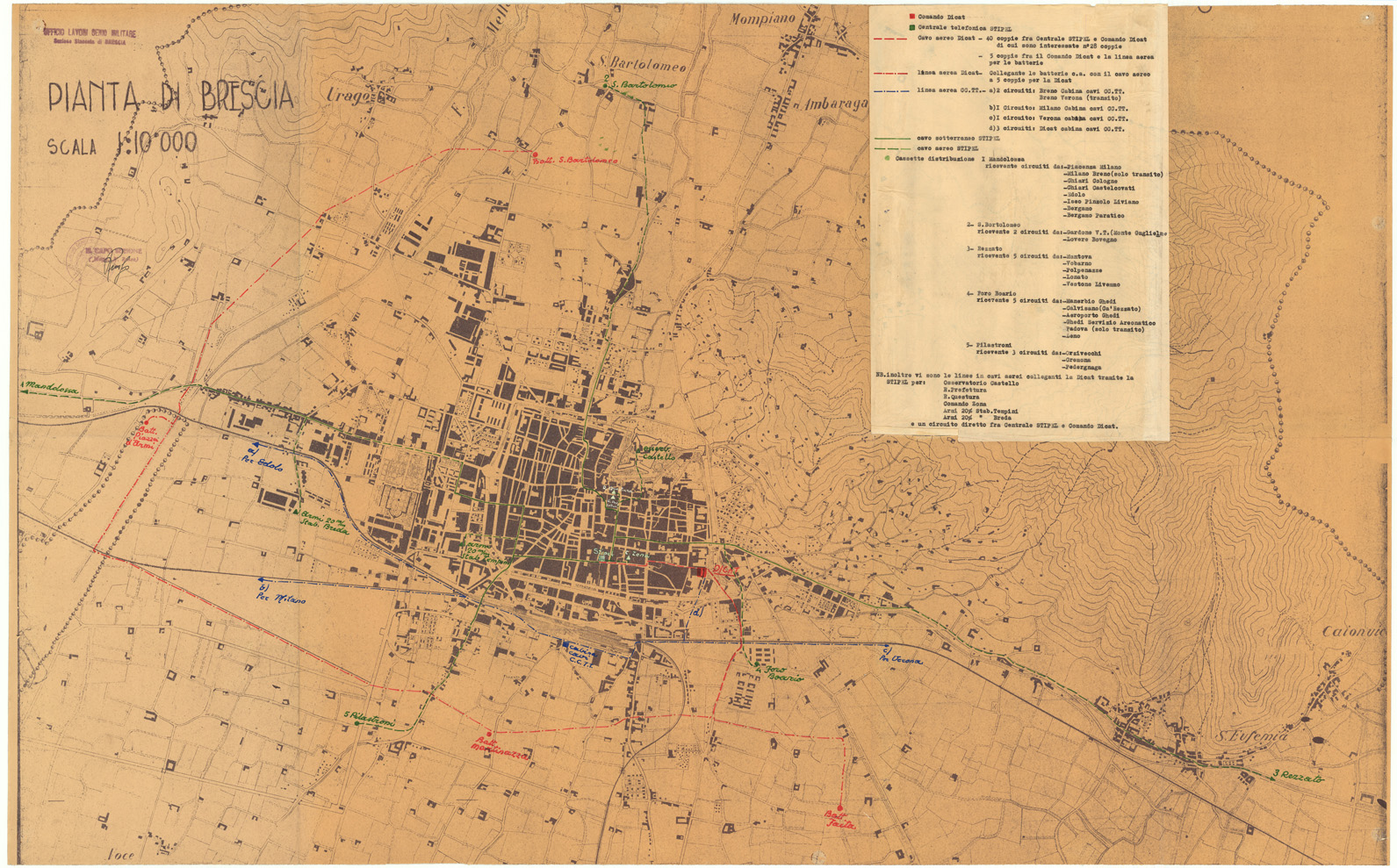 (N:36337) PIANTA DI BRESCIA (SE009499) Carte e stampe antiche: riproduzione a colori su carta (formato A1)