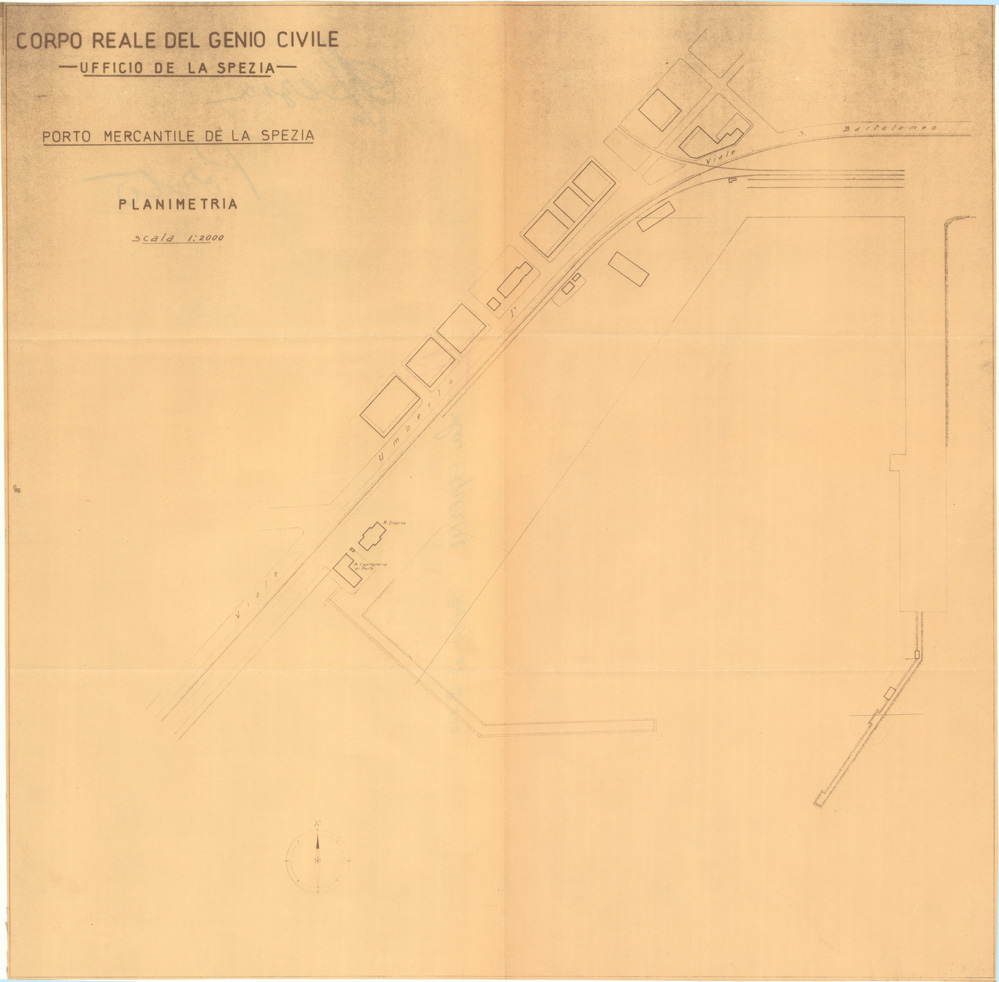 (N:36349) PORTO MERCANTILE DE LA SPEZIA - PLANIMETRIA (SE009511) Carte e stampe antiche: riproduzione a colori su carta (formato A1)