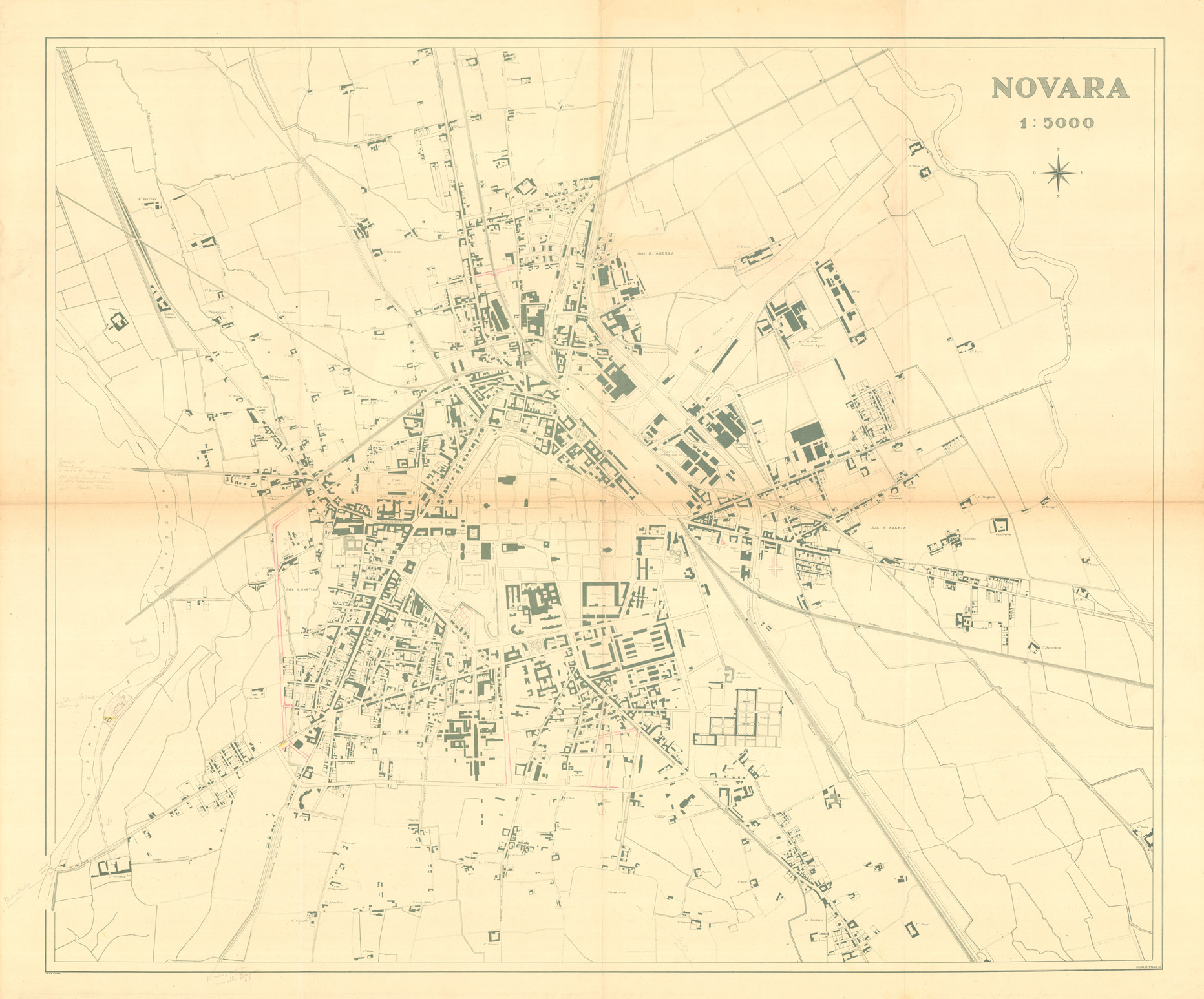 (N:36395) NOVARA (SE009523) Carte e stampe antiche: riproduzione a colori su carta (formato A1)