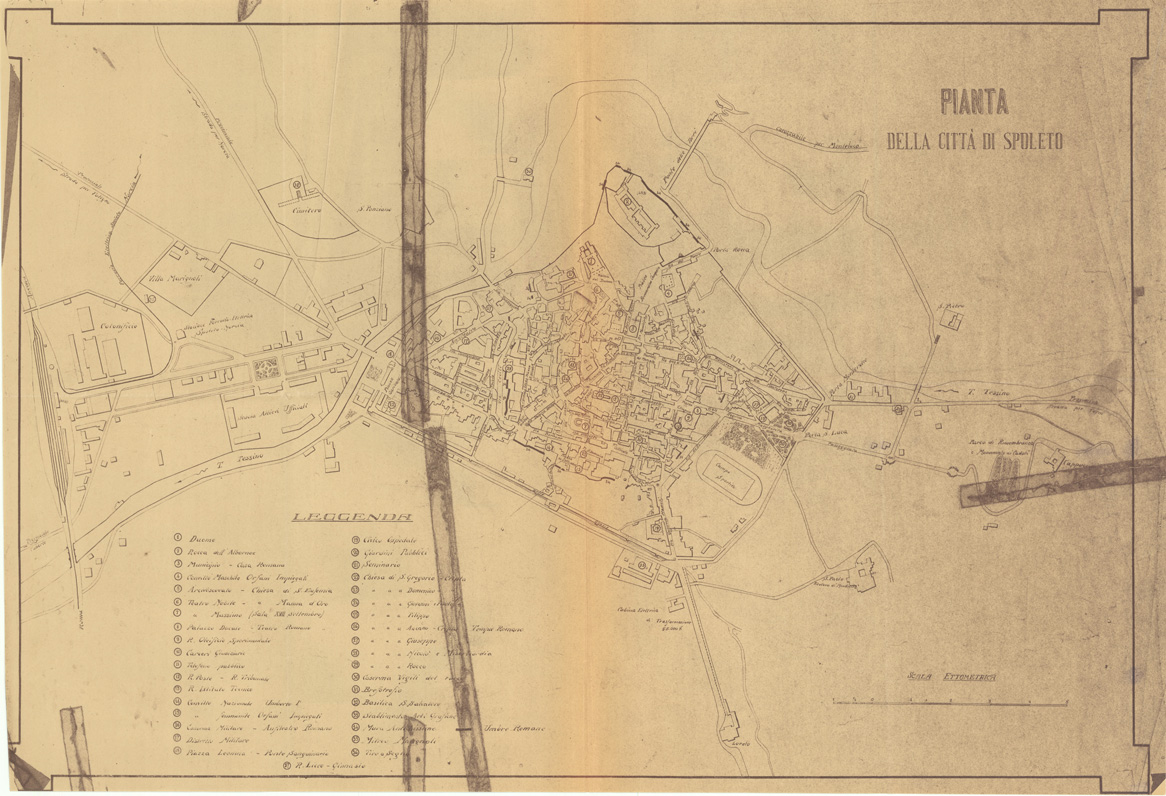 (N:36433) PIANTA DELLA CITTA' DI SPOLETO (SE009533) Carte e stampe antiche: riproduzione a colori su carta (formato A1)