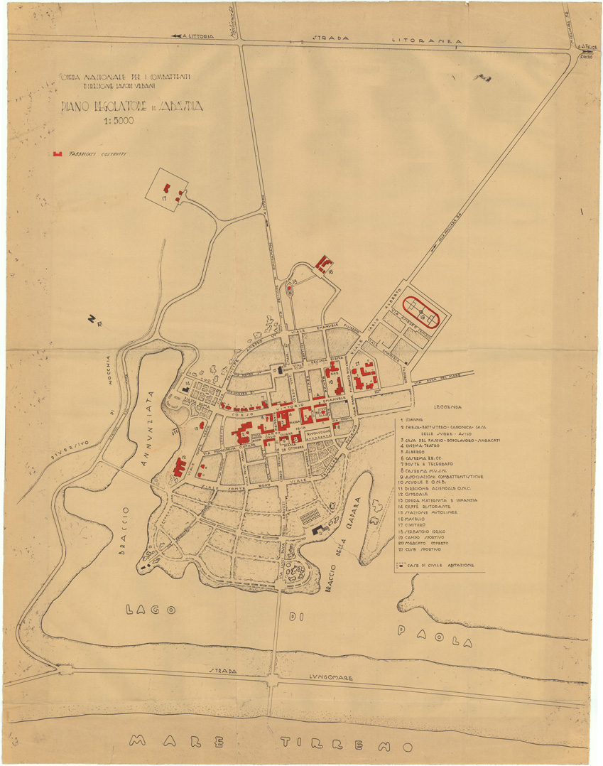 (N:36435) PIANO REGOLATORE DI SABAUDIA (SE009535) Carte e stampe antiche: riproduzione a colori su carta (formato A1)