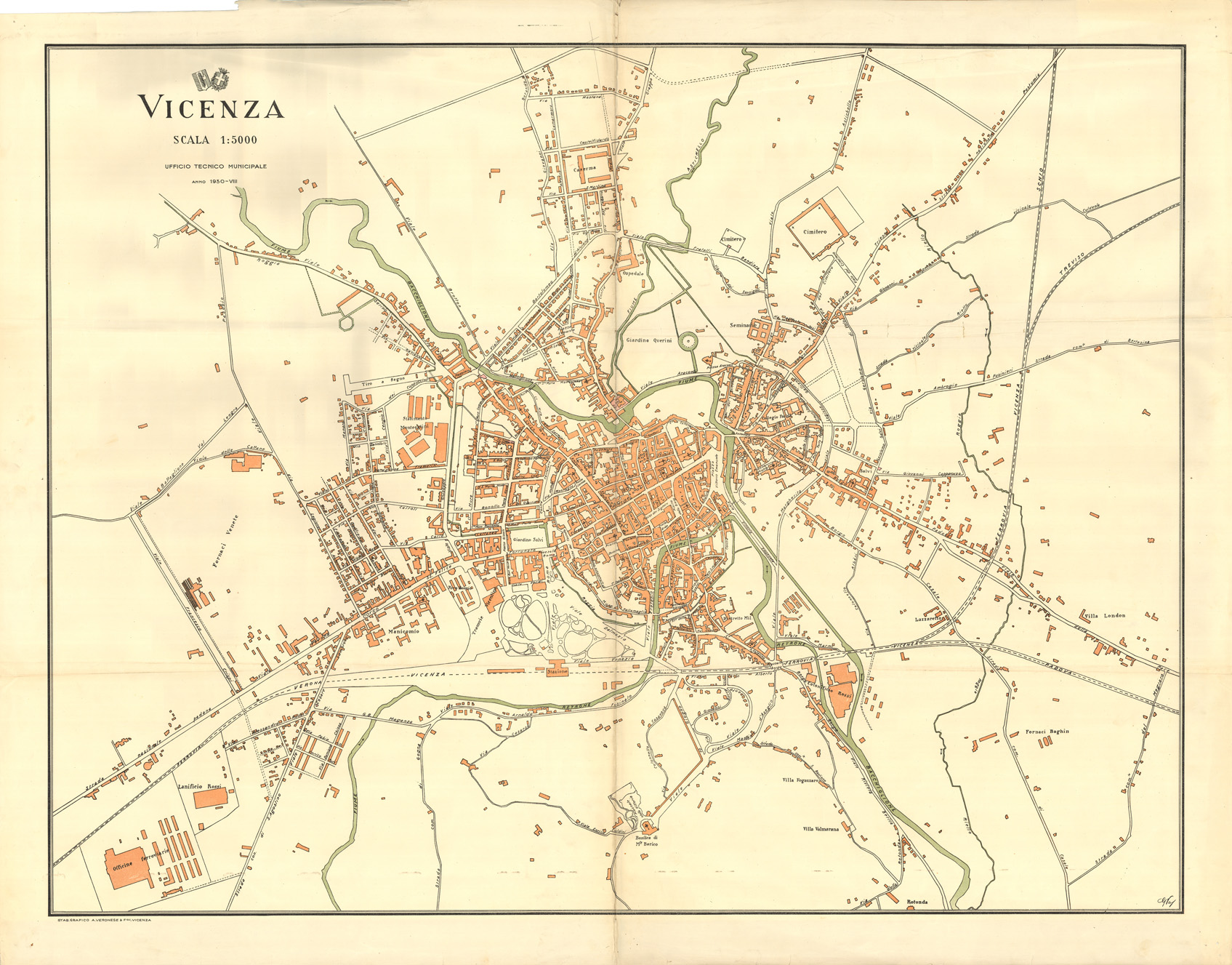 (N:36450) VICENZA (SE009541) Carte e stampe antiche: riproduzione a colori su carta (formato A1)