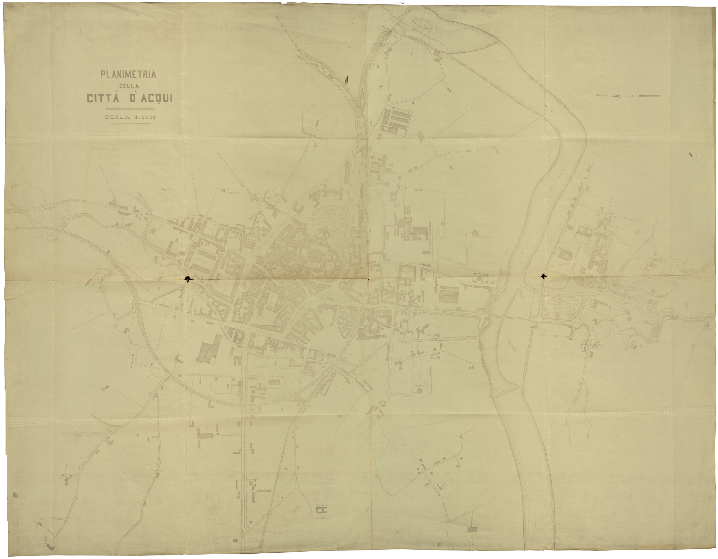 (N:36467) PLANIMETRIA DELLA CITTA' D'ACQUI (SE009547) Carte e stampe antiche: riproduzione a colori su carta (formato A1)