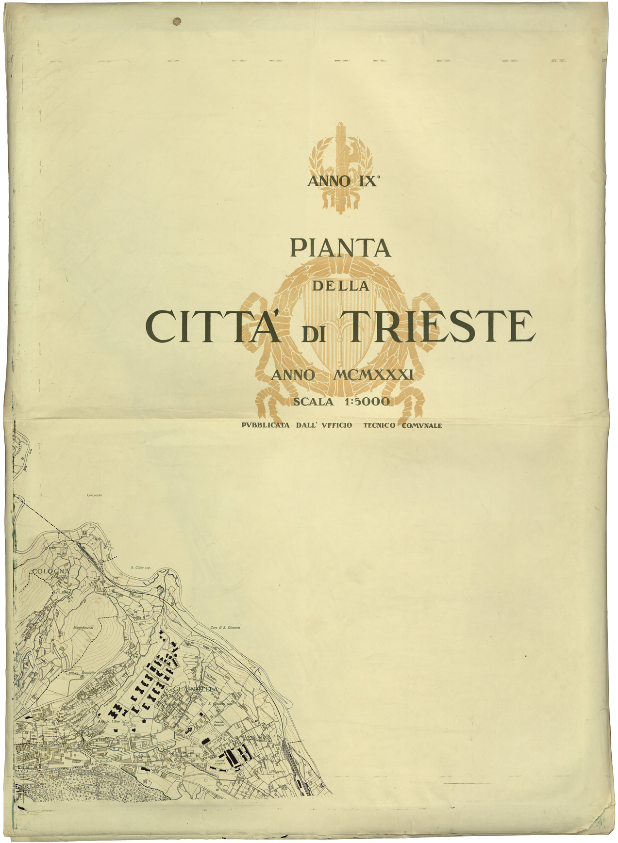 (N:36475) PIANTA DELLA CITTA' DI TRIESTE - TAVOLA 1 (SE009552) Carte e stampe antiche: riproduzione a colori su carta (formato A1)