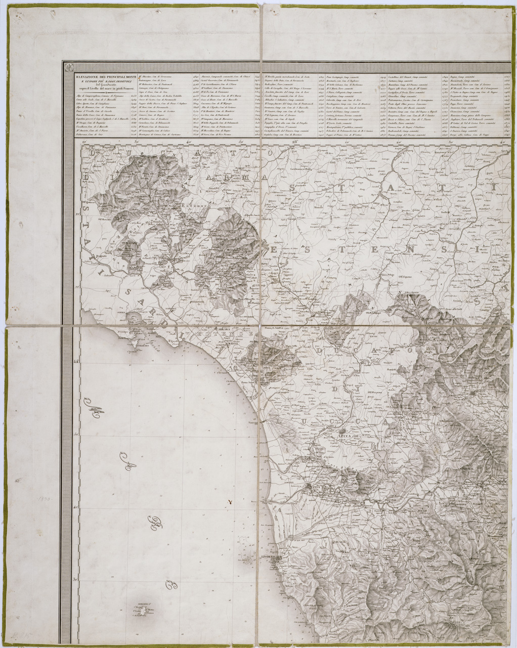 (N:5401) CARTA GEOMETRICA DELLA TOSCANA RICAVATA DAL VERO NELLA PROPORZIONE DI 1:200.000 - Coll. Bianconi n. 215 - Foglio 1 (B0000105) Carte e stampe antiche: riproduzione a colori su carta (formato A1)