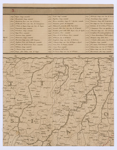 (N:11600) LA TOSCANA DIVISA IN COMUNITA' - Tavola 3 (B0000164) Carte e stampe antiche: riproduzione a colori su carta (formato A1)