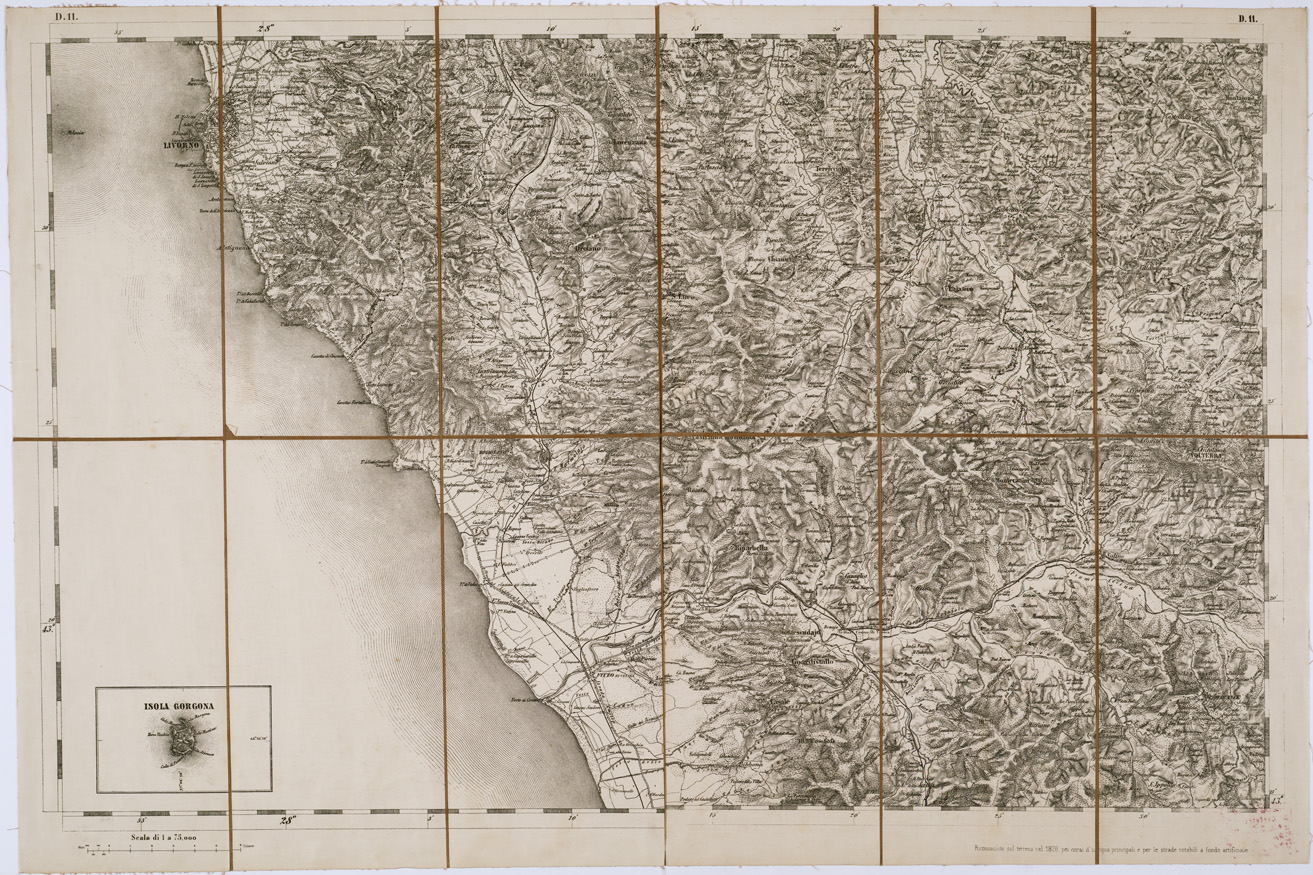 (N:7711) CARTA TOPOGRAFICA DELLA LOMBARDIA, DEL VENETO E DELL'ITALIA CENTRALE - Tavola D11 (B0000289) Carte e stampe antiche: riproduzione a colori su carta (formato A1)