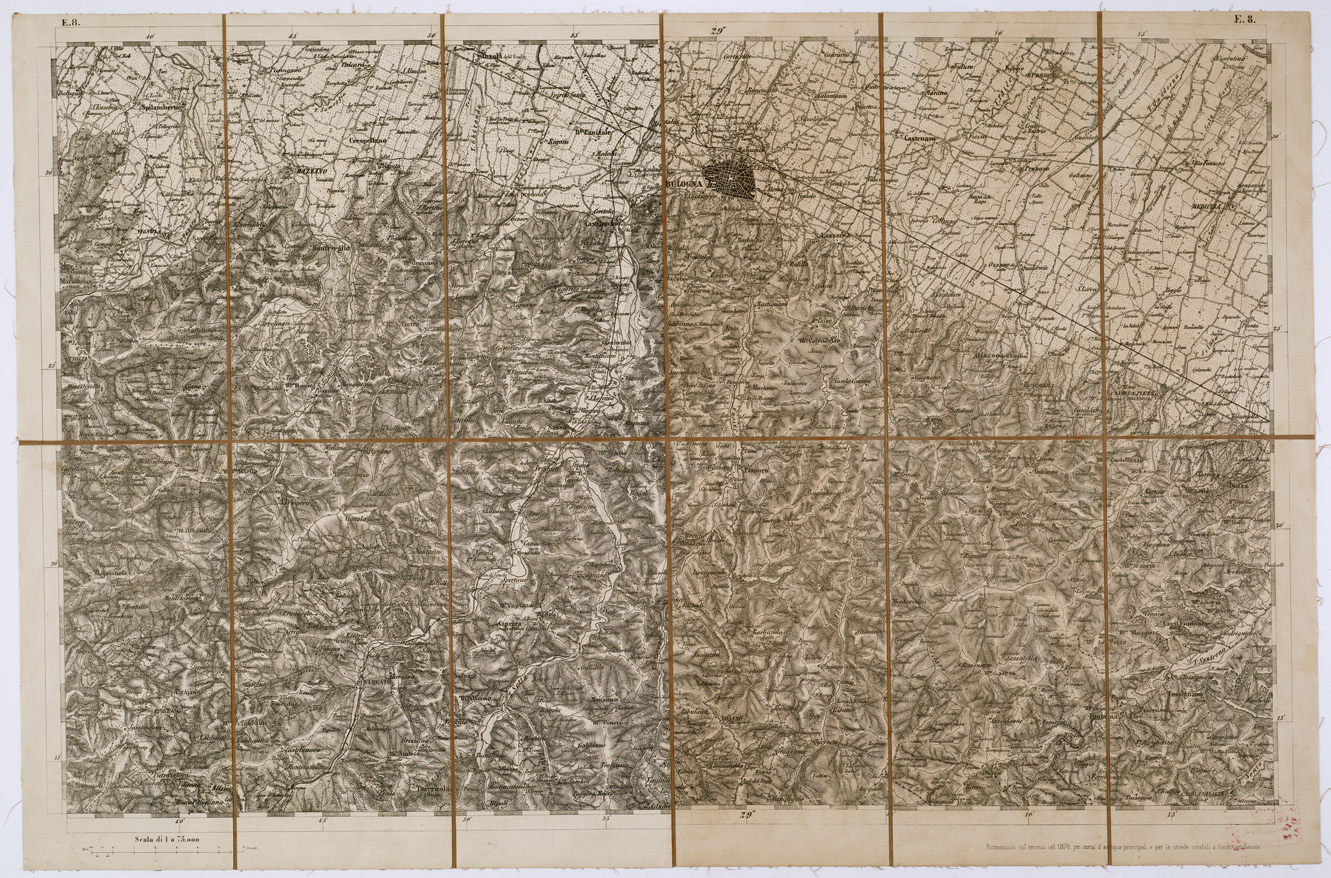 (N:7732) CARTA TOPOGRAFICA DELLA LOMBARDIA, DEL VENETO E DELL'ITALIA CENTRALE - Tavola E8 (B0000296) Carte e stampe antiche: riproduzione a colori su carta (formato A1)